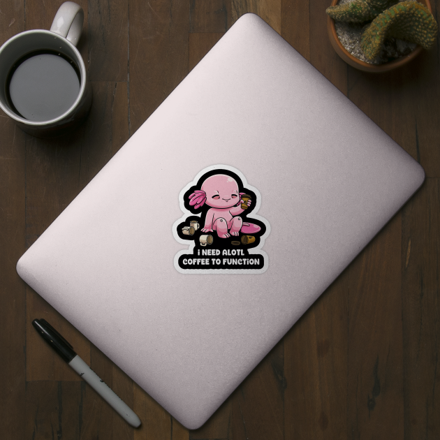 Caffeine Crawl: Axolotl's Morning Ritual by GoshWow®